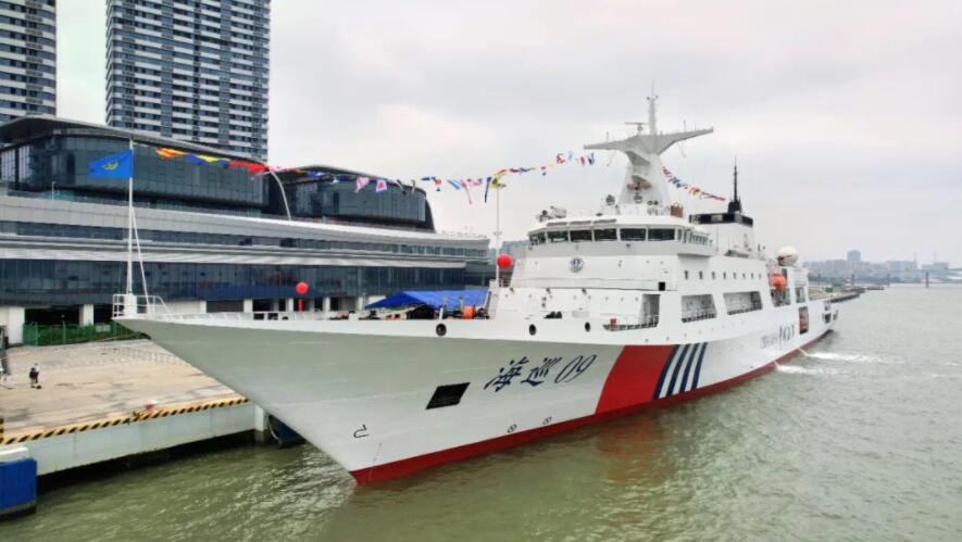 我國(guó)首艘萬(wàn)噸級(jí)海事巡邏船“海巡09”輪在廣州列編